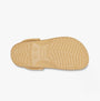 Crocs 10001-209 CLASSIC Unisex Clogs Wheat bottom view showing sole details and tread pattern for traction.
