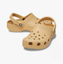 Crocs 10001-209 CLASSIC Unisex Clogs Wheat side view showcasing lightweight and breathable design.