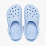 Crocs 10001-4NS CLASSIC Womens Clogs Blue Calcite top view showing lightweight and breathable design.