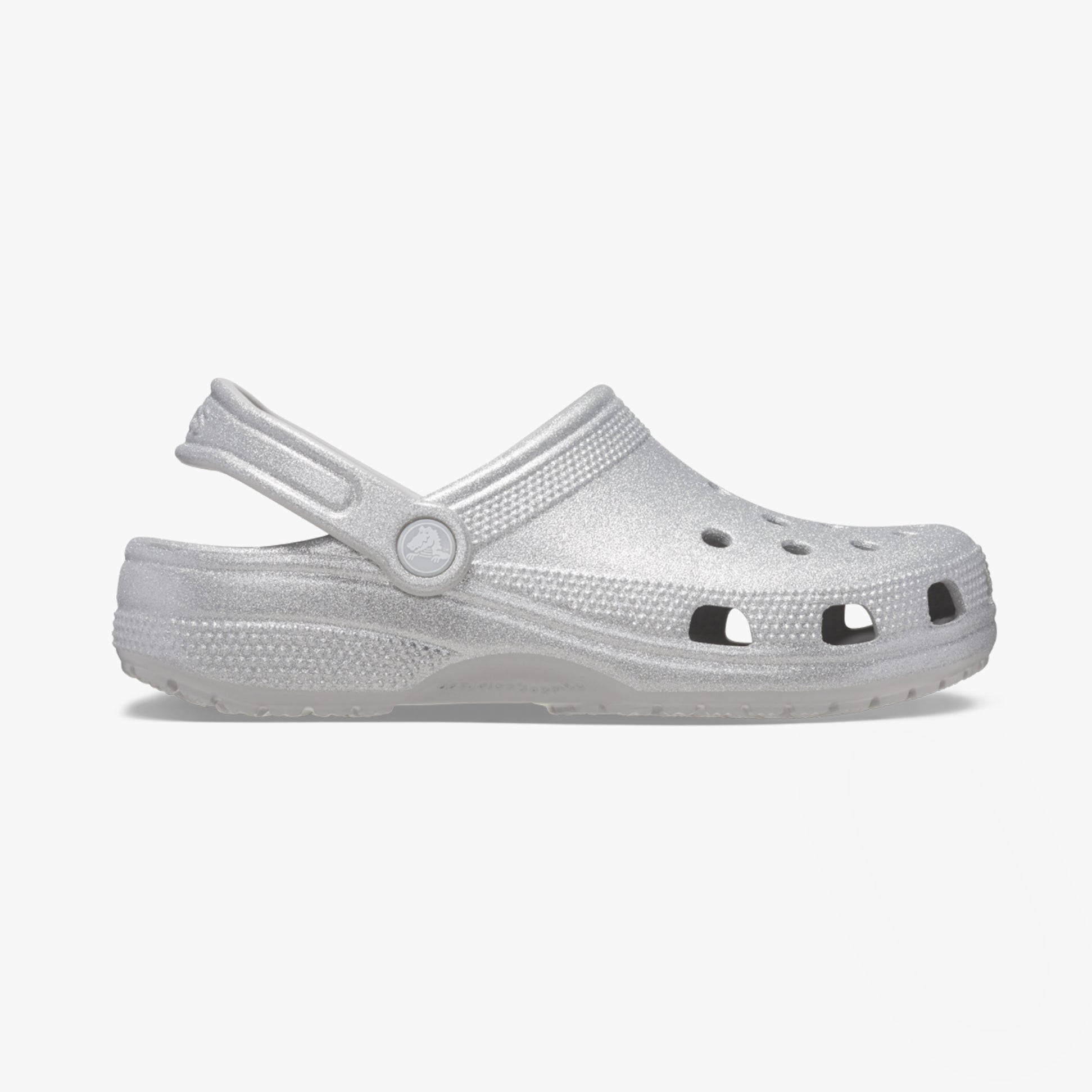 Crocs 205942-0IC CLASSIC GLITTER LINED Womens Clogs Silver Glitter