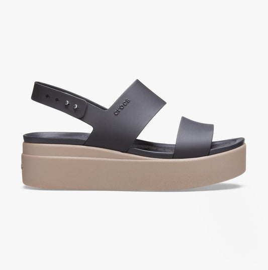 206453-07H BROOKLYN LOW WEDGE Womens Sandals Black/Mushroom