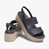 206453-07H BROOKLYN LOW WEDGE Womens Sandals Black/Mushroom
