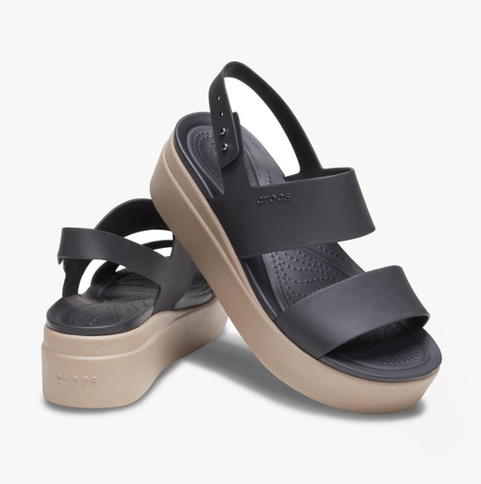 206453-07H BROOKLYN LOW WEDGE Womens Sandals Black/Mushroom
