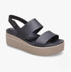 206453-07H BROOKLYN LOW WEDGE Womens Sandals Black/Mushroom