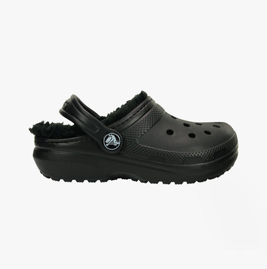 Crocs 207010-060 CLASSIC LINED Kids Clogs Black/Black