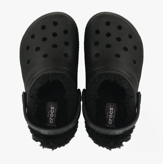 Crocs 207010-060 CLASSIC LINED Kids Clogs Black/Black