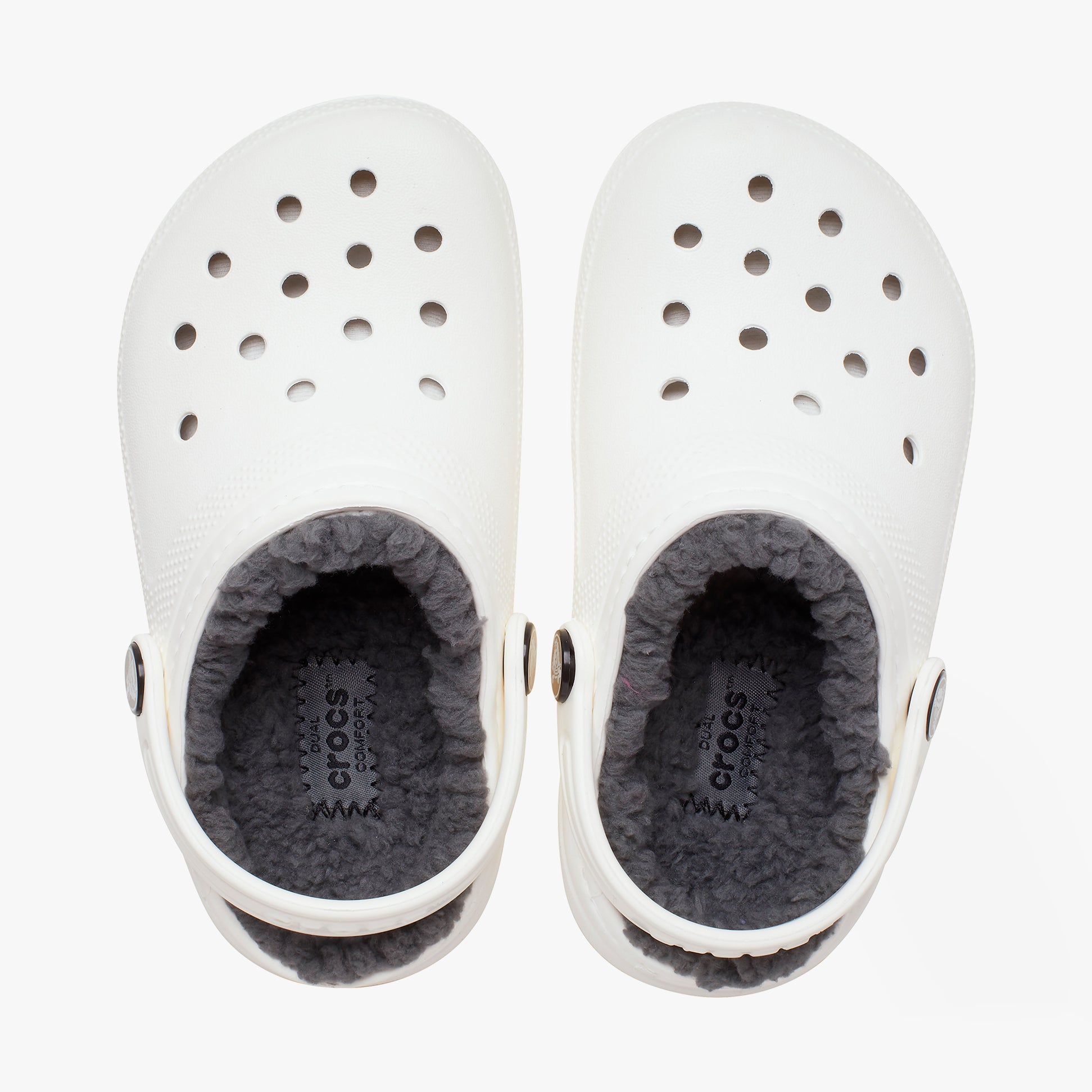 Crocs 207010-10M CLASSIC LINED Kids Clogs White/Grey