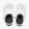 Crocs 207010-10M CLASSIC LINED Kids Clogs White/Grey