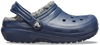 Crocs 207010-459 CLASSIC LINED Kids Clogs Navy/Charcoal