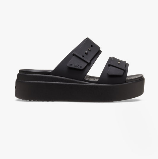 207431-001 BROOKLYN BUCKLE LOW WEDGE Womens Sandals Black