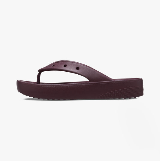 Crocs 207714-6WD CLASSIC PLATFORM FLIP Womens Flip-Flops Dark Cherry