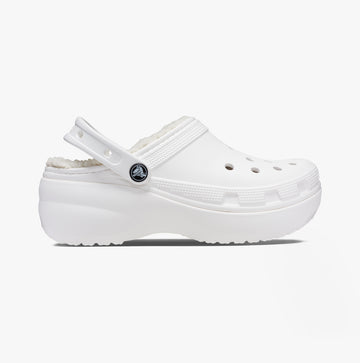 Crocs 207938-100 CLASSIC PLATFORM LINED Womens Clogs White