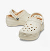 Crocs 207938-2Y2 CLASSIC PLATFORM LINED Womens Clogs Bone
