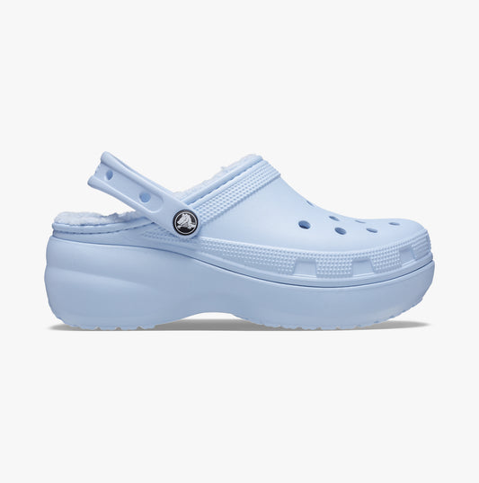 Crocs 207938-4NS CLASSIC PLATFORM LINED Womens Clogs Blue Calcite