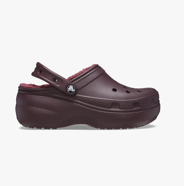 Crocs 207938-6WD CLASSIC PLATFORM LINED Womens Clogs Dark Cherry