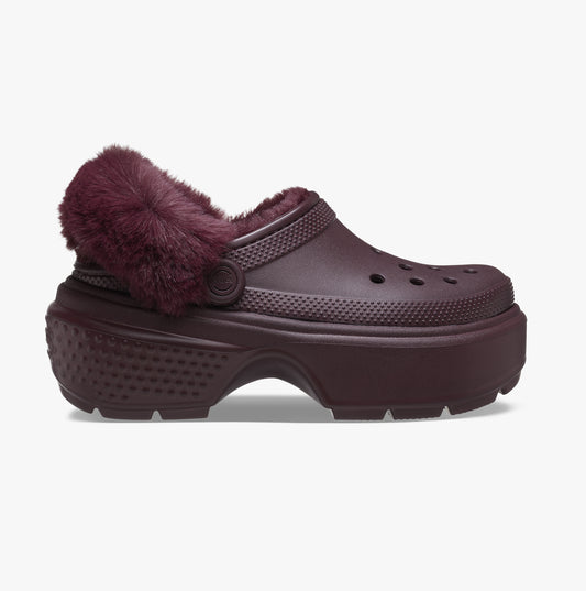 Crocs 208546-6WD STOMP LINED Womens Clogs Dark Cherry