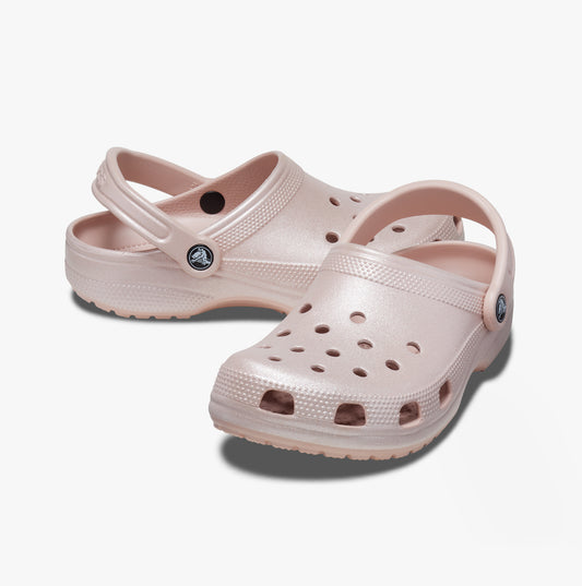 Crocs 208586-6TY CLASSIC SHIMMER Womens Clogs Pink Clay