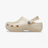 Crocs 208590-108 CLASSIC PLATFORM SHIMMER Womens Clogs Vanilla