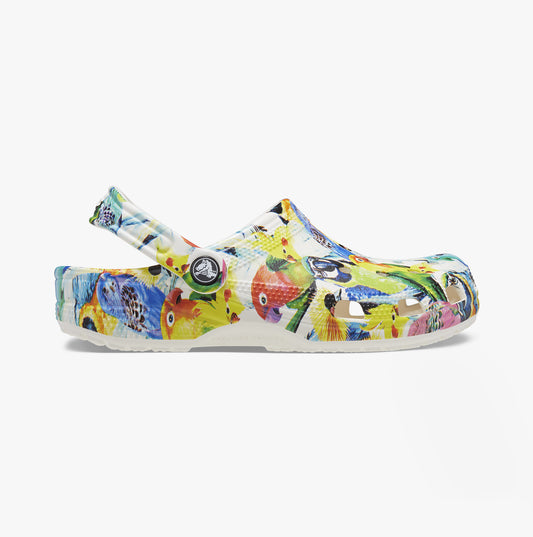 Crocs 208940-94S CLASSIC ISLAND ESCAPE Womens Clogs White/Multi
