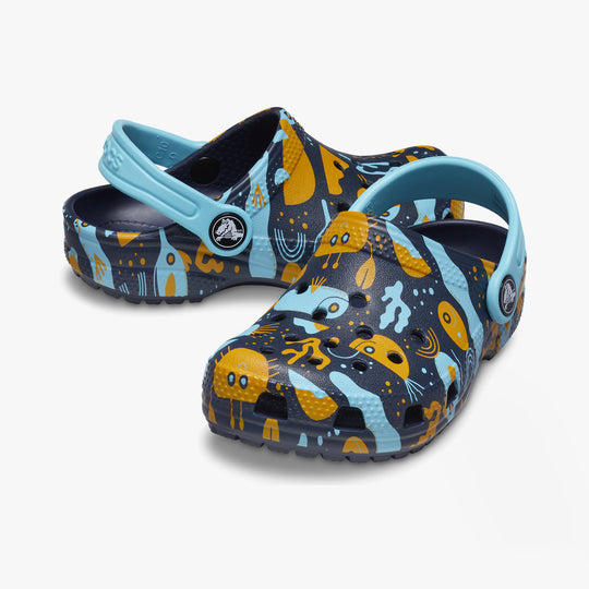 Crocs 209039-4HQ CLASSIC ISLAND ESCAPE Toddler Clogs Navy/Multi
