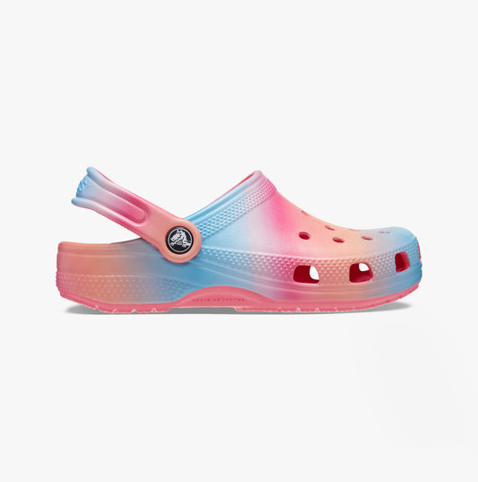 Crocs 209041-6WA CLASSIC COLOR DIP Girls Clogs Hyper Pink/Multi
