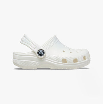 Crocs 209197-100 CLASSIC IRIDESCENT GLOG Kids Clogs White