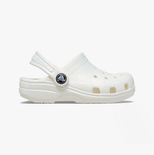 Crocs 209197-100 CLASSIC IRIDESCENT GLOG Kids Clogs White