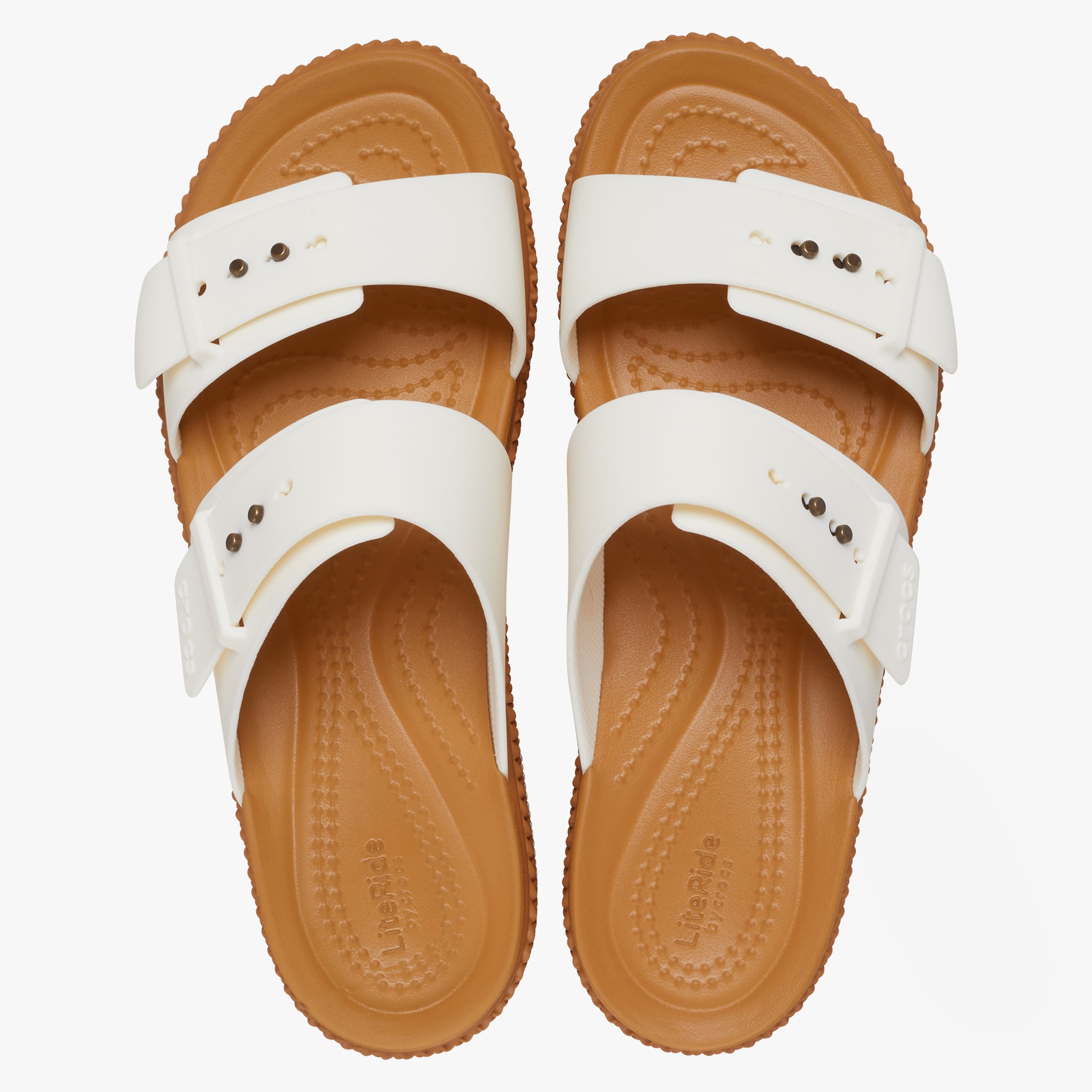 Crocs 209978-0WV BROOKLYN WOVEN BUCKLE Womens Sandals Chalk