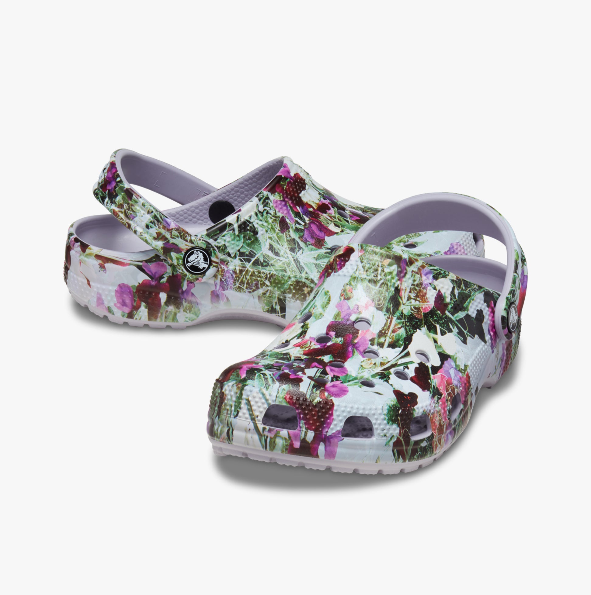 Crocs 210398-5PS CLASSIC PHOTOREAL FLORAL Womens Clogs Mauve Mist