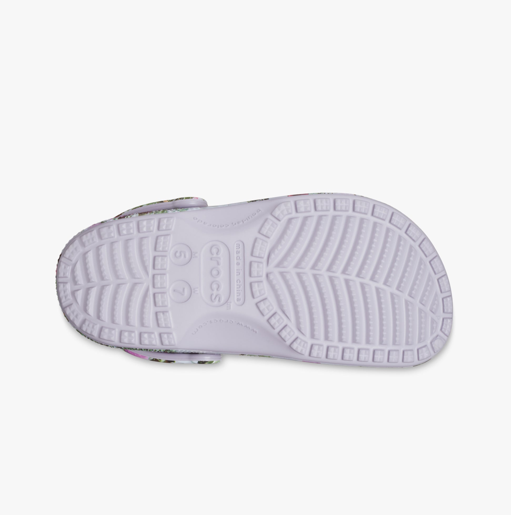 Crocs 210398-5PS CLASSIC PHOTOREAL FLORAL Womens Clogs Mauve Mist