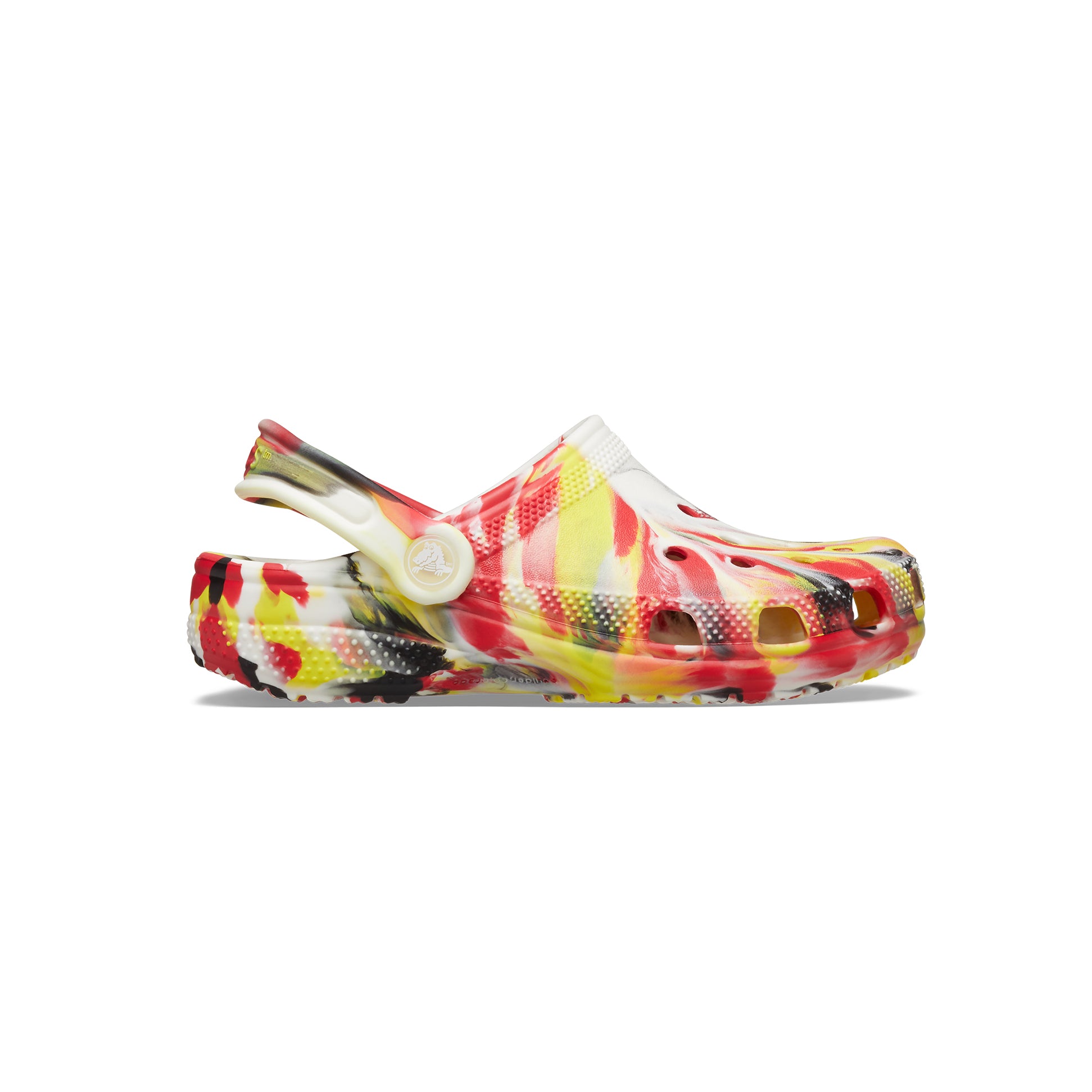 Crocs 210718-6WE GLOW-IN-THE-DARK MARBLED Unisex Kids Classic Clogs Varsity Red/Multi