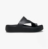 210834-001 GETAWAY PLATFORM TOE LOOP Womens Sandals Black