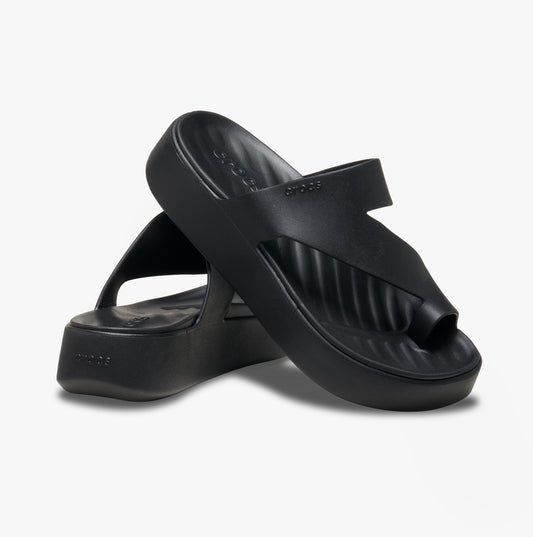 210834-001 GETAWAY PLATFORM TOE LOOP Womens Sandals Black
