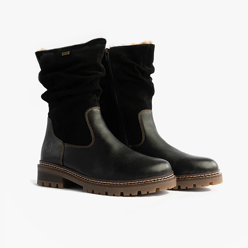 Remonte D0B80-00 Womes Side Zip Ankle Boots Black