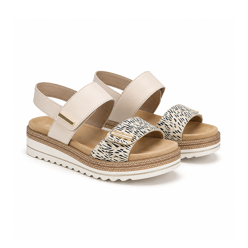 Remonte D0Q59 Womens Ankle Strap Sandals Beige
