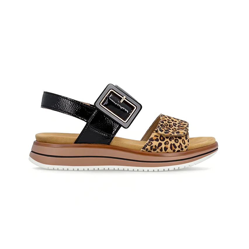 Remonte D1J53 Womens Ankle Strap Sandals Beige/Black