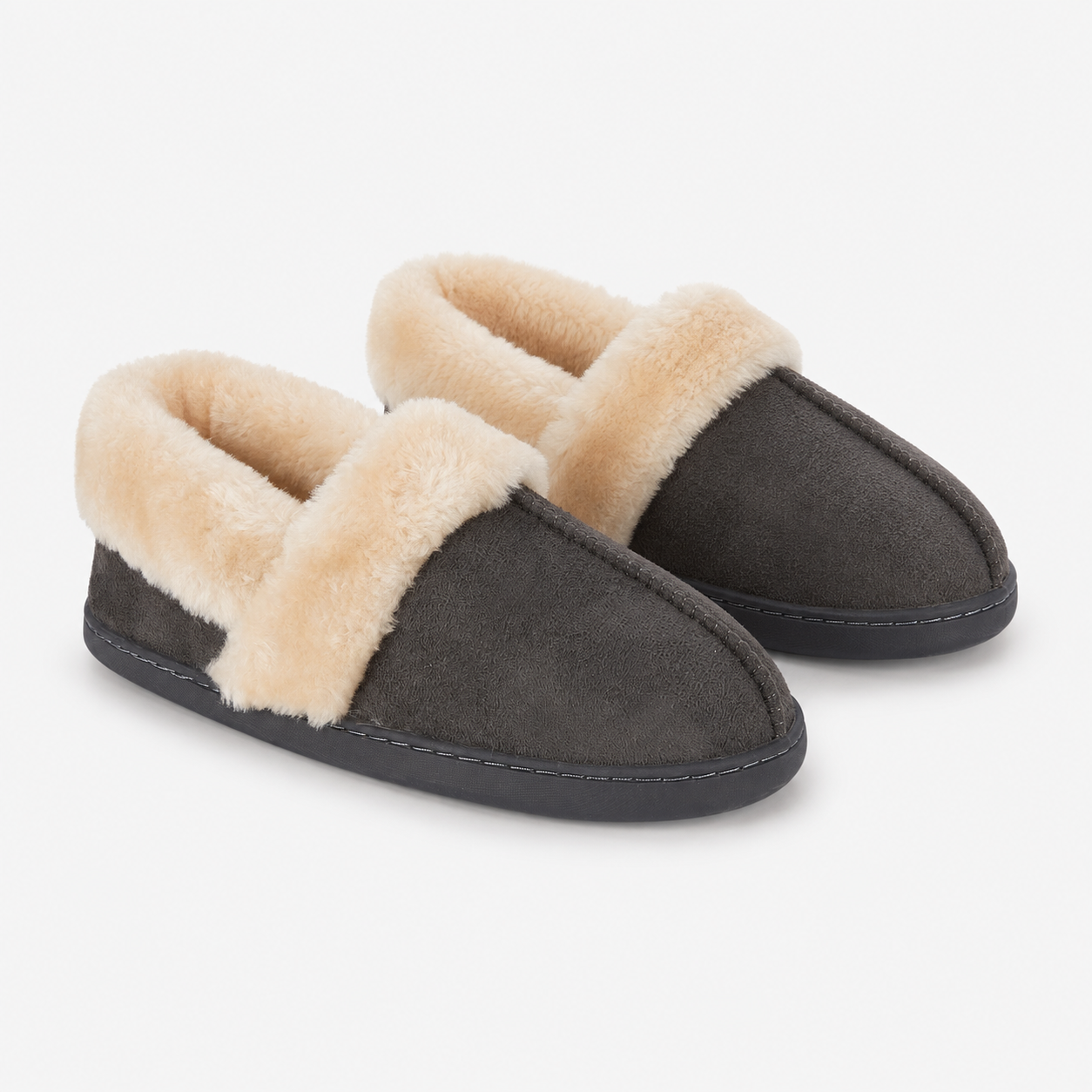 Jo & Joe EDALE Womens Full Slippers Dark Grey