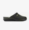 DEK ANGIE Womens Leather Mule Clogs Sandals Black