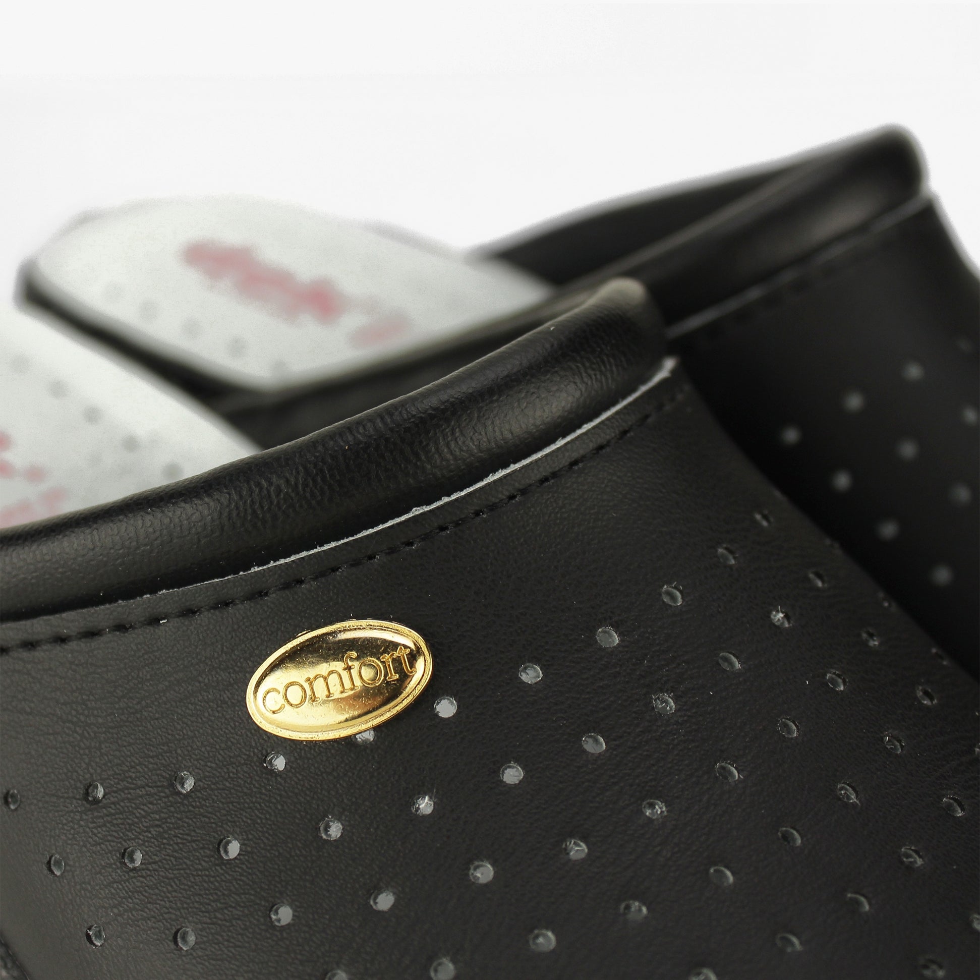 DEK ANGIE Womens Leather Mule Clogs Sandals Black