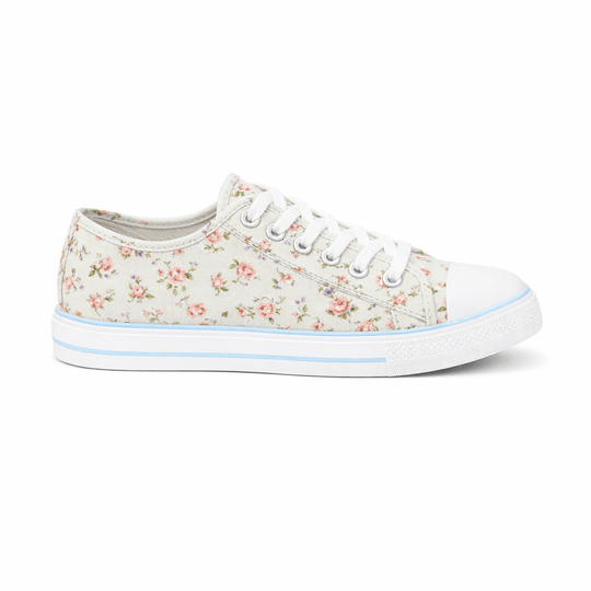 DEK EMILY Womens Casual Shoes Light Grey Floral