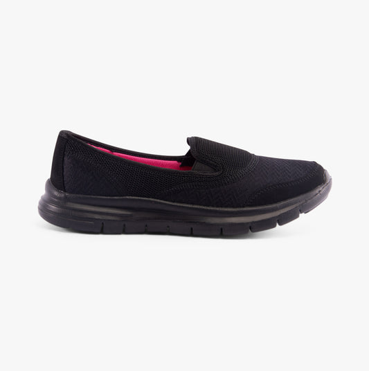 DEK LADY SPORT Womens Lightweight Elasticated Trainers Black