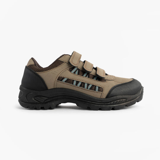 DEK ASCEND Mens Triple Touch Fasten Padded Trail Shoes Khaki/Brown
