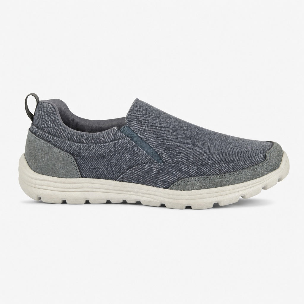 DEK TYNE Mens Denim Canvas Slip On Trainers Navy