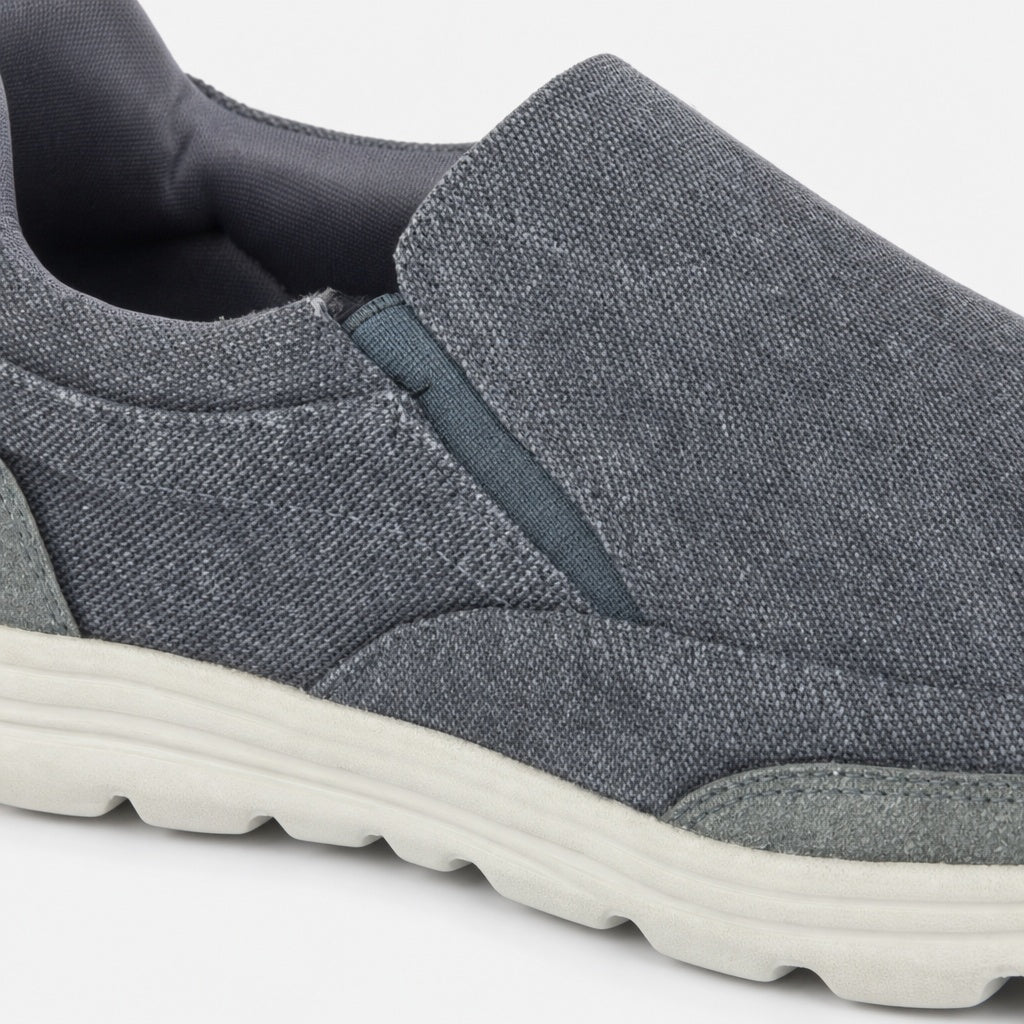 DEK TYNE Mens Denim Canvas Slip On Trainers Navy