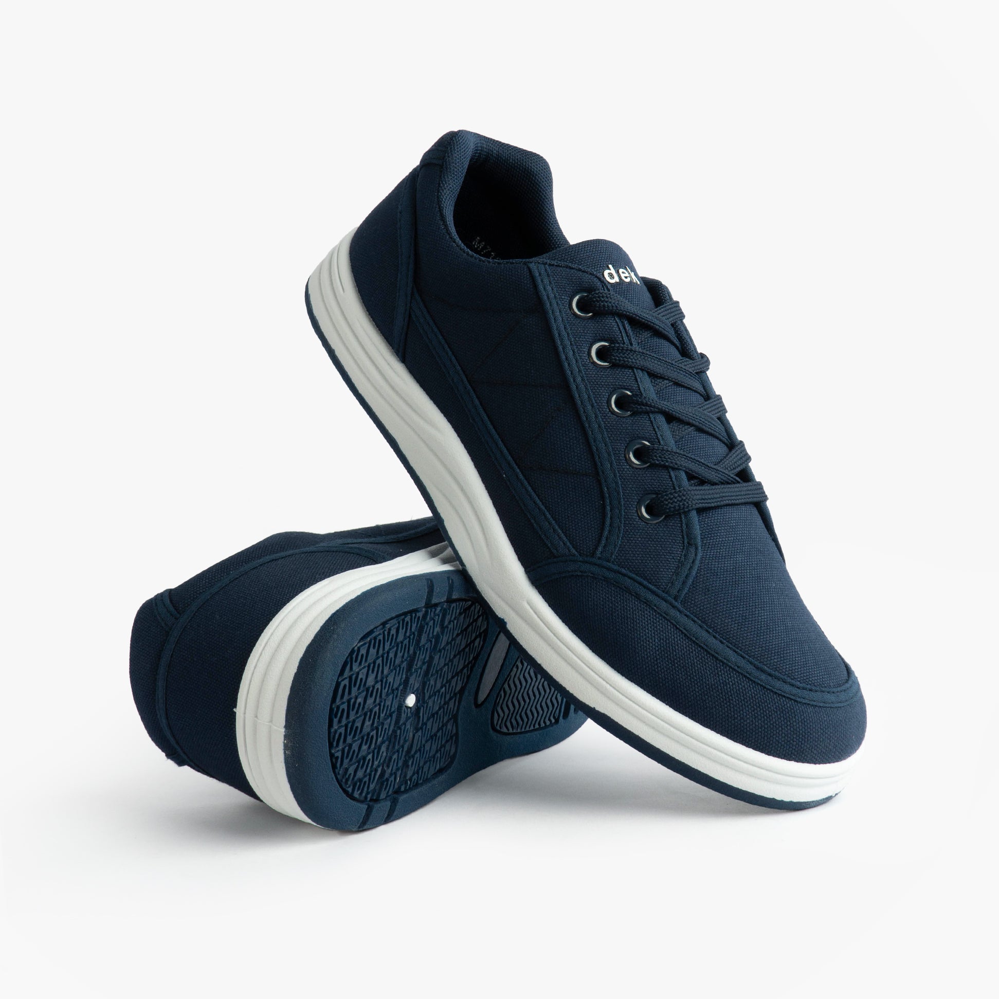 DEK CHARLIE Mens Canvas 5 Eyelet Leisure Trainers Navy