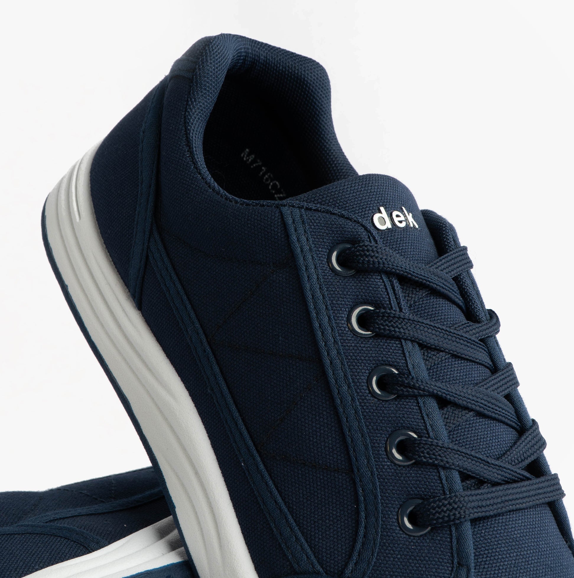 DEK CHARLIE Mens Canvas 5 Eyelet Leisure Trainers Navy