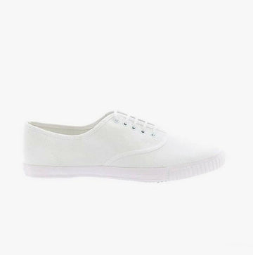 DEK White Canvas Junior Lace Plimsoll
