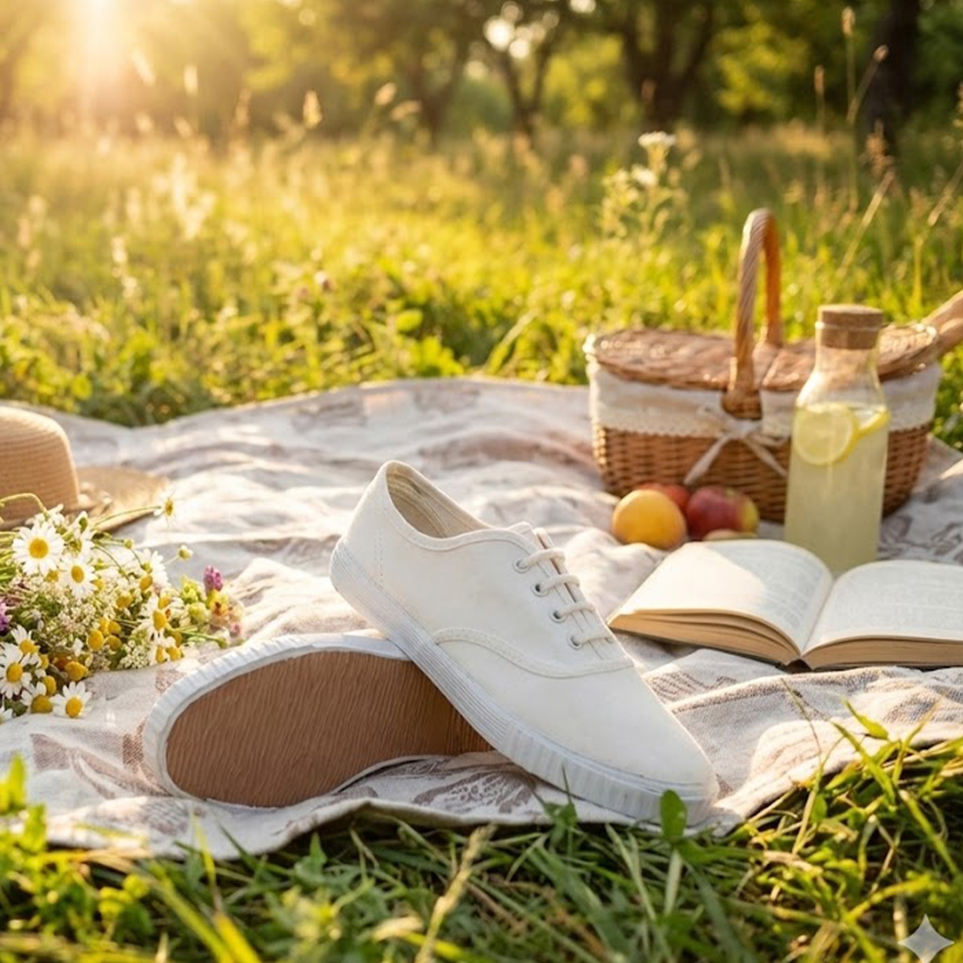 DEK White Canvas Junior Lace Plimsoll