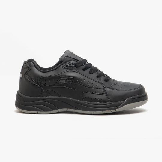 DEK ORLEANS Mens Coated Leather Trainers Black