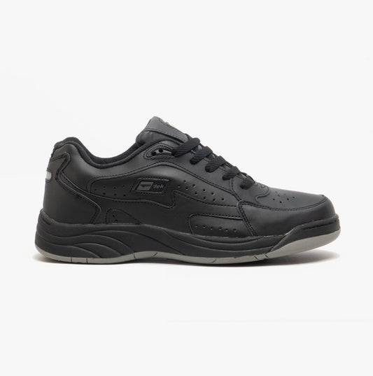 DEK ORLEANS Mens Coated Leather Trainers Black